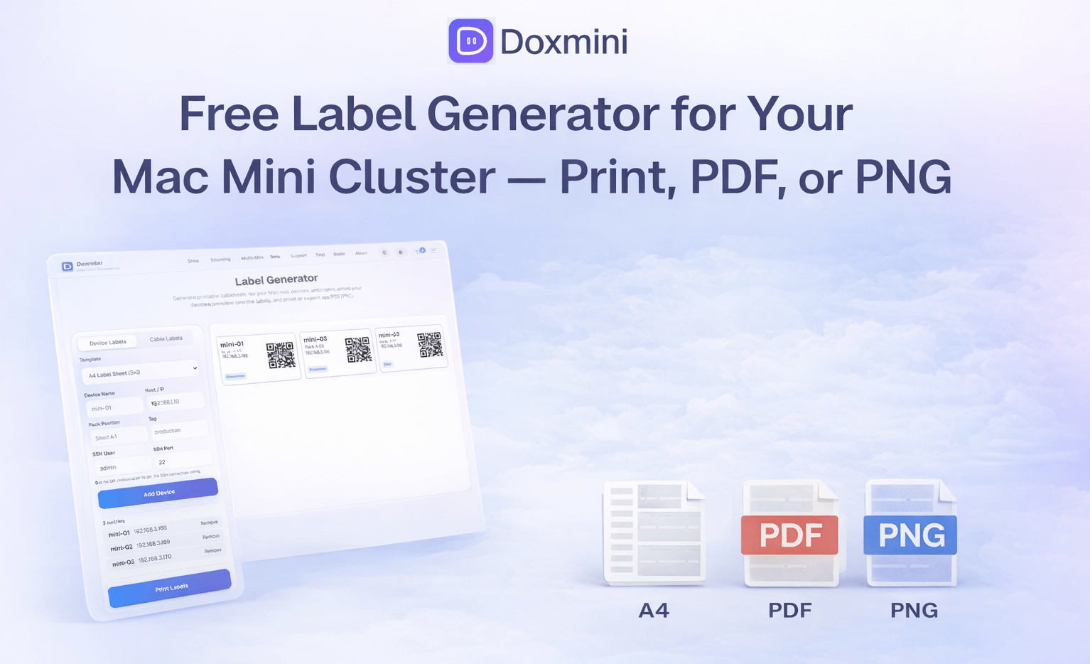 Label Generator App Free Label Generator for Your Mac Mini Cluster — Print, PDF, or PNG ...