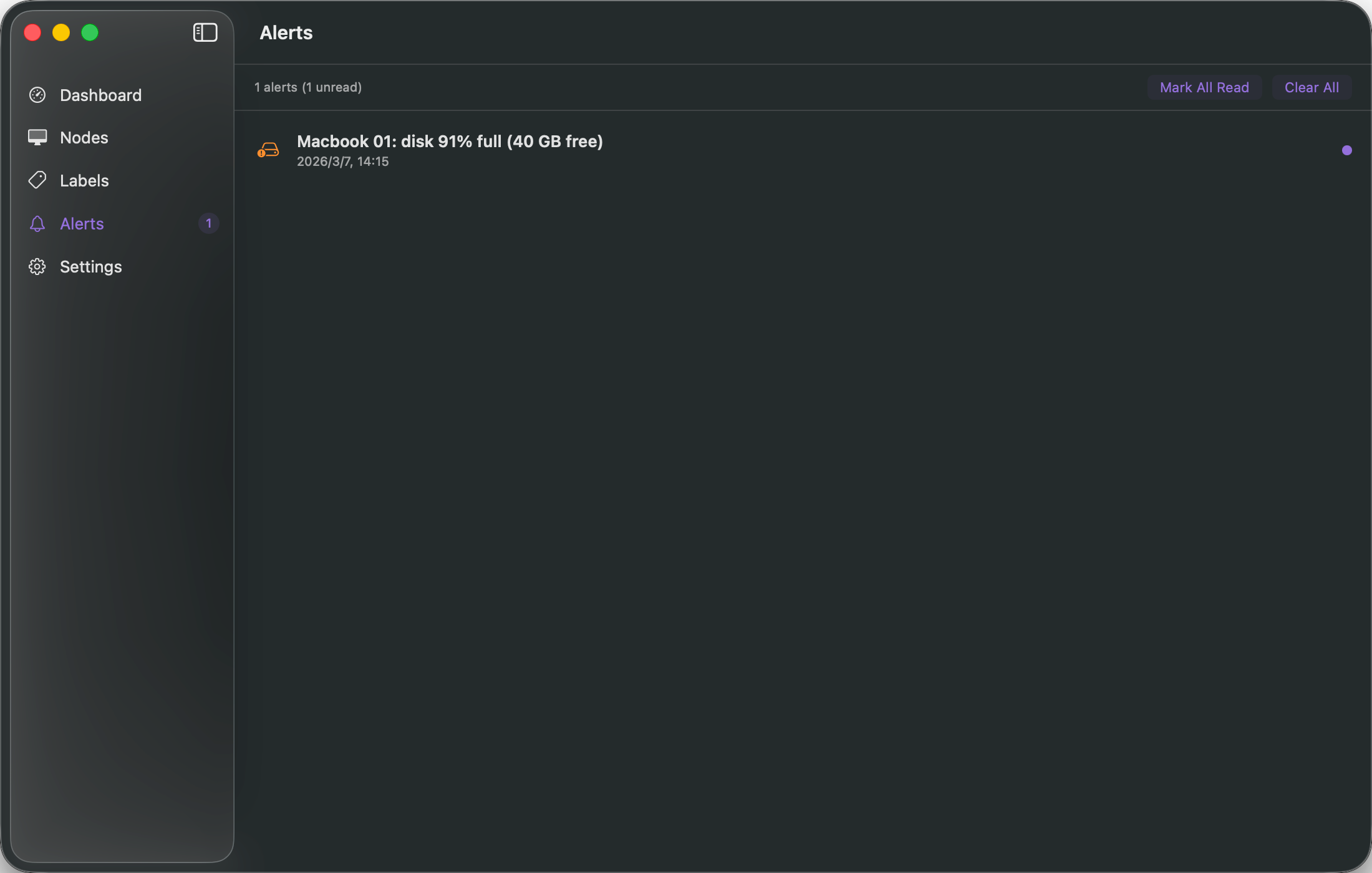RackMini Alerts — get notified before problems become emergencies